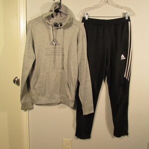 adidas Gray Hoodie & Black Sweatpant Set
